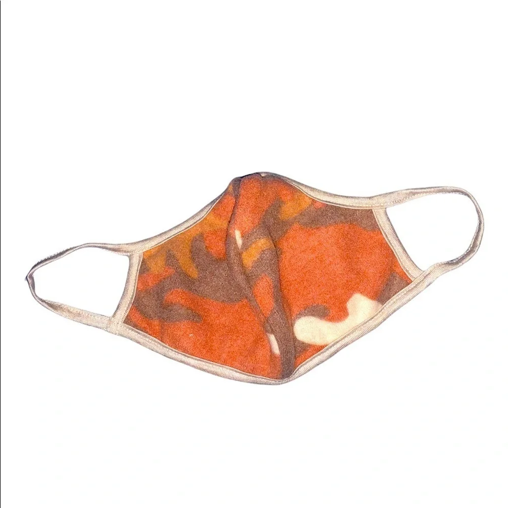 Orange camo face mask